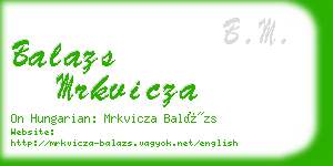 balazs mrkvicza business card